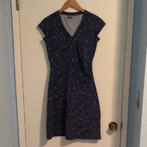 Athleta Navy Blue Mini Dress with Pattern